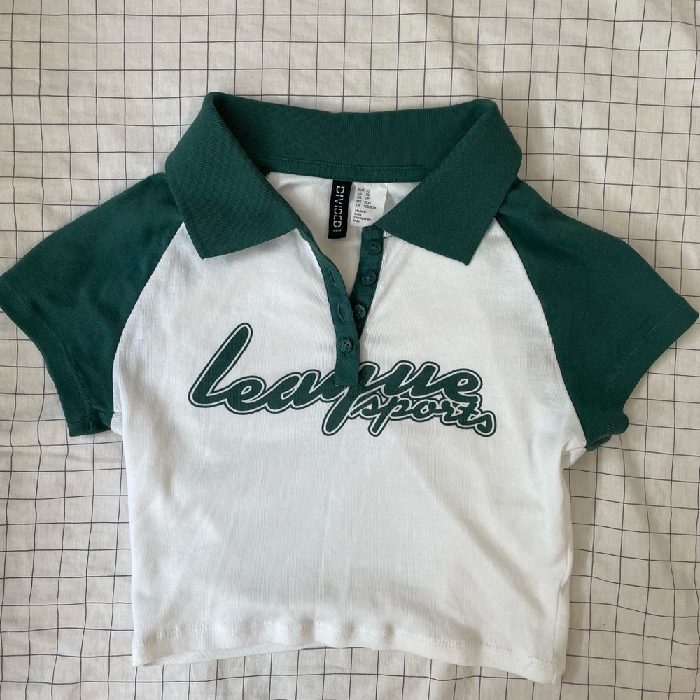 beautiful white-green top with buttons